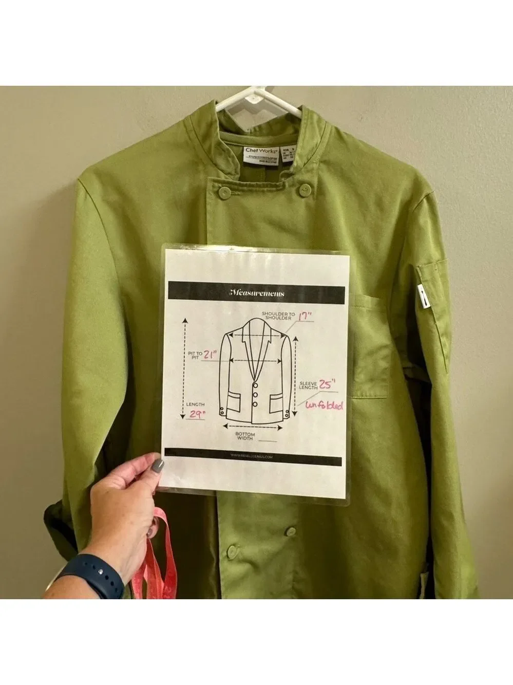 Olive Green Double-Breasted Chef Coat